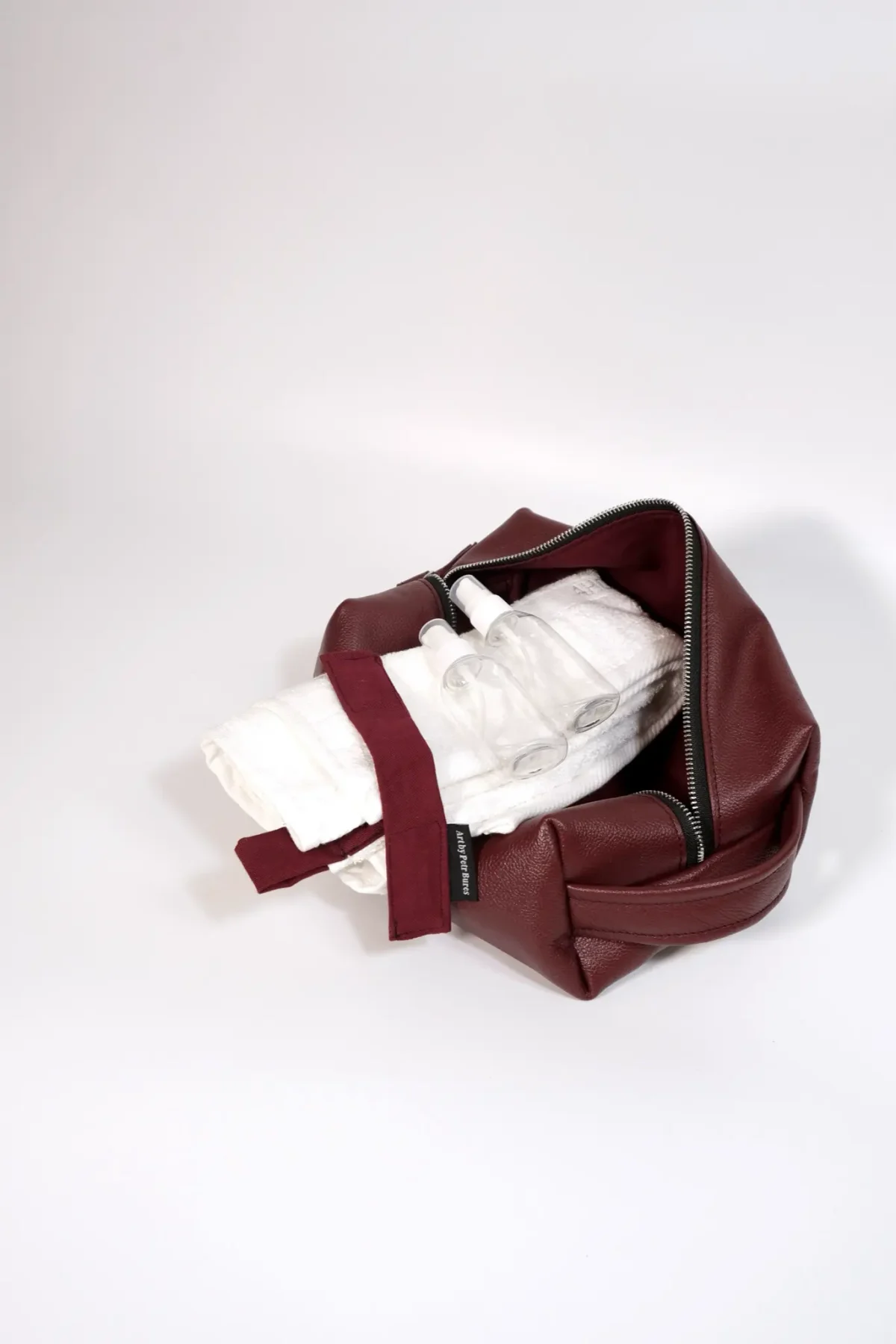 Prémiový saunový set ve vínové barvě - černé šití - ultimátní relax